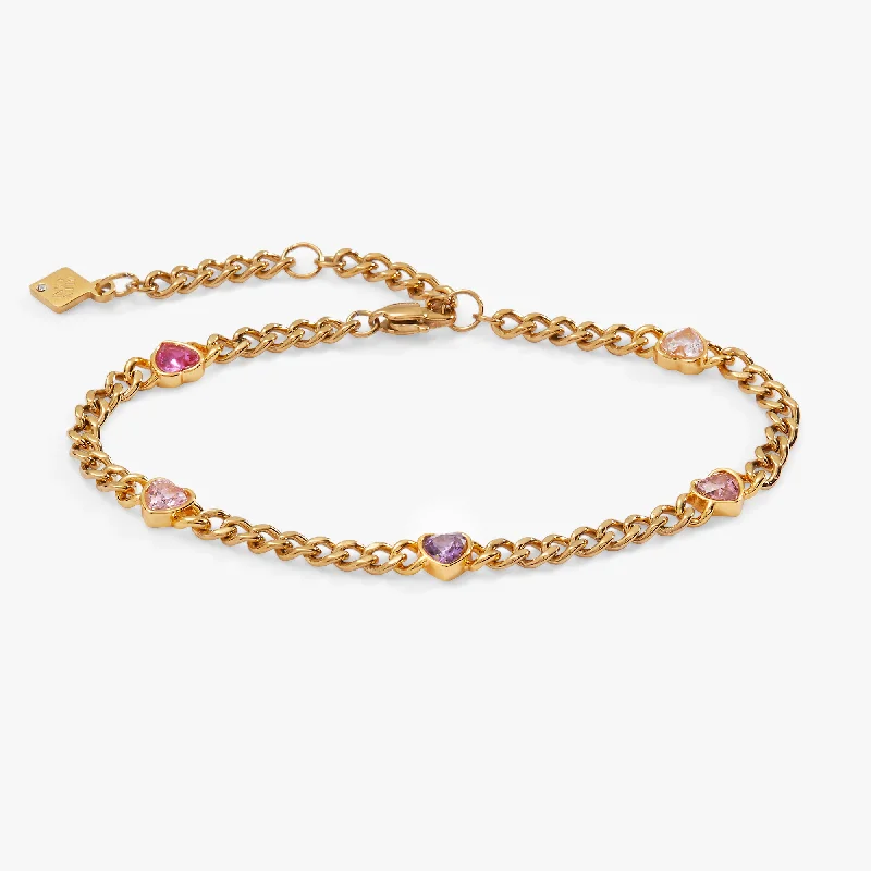 Heart Curb Chain Bracelet