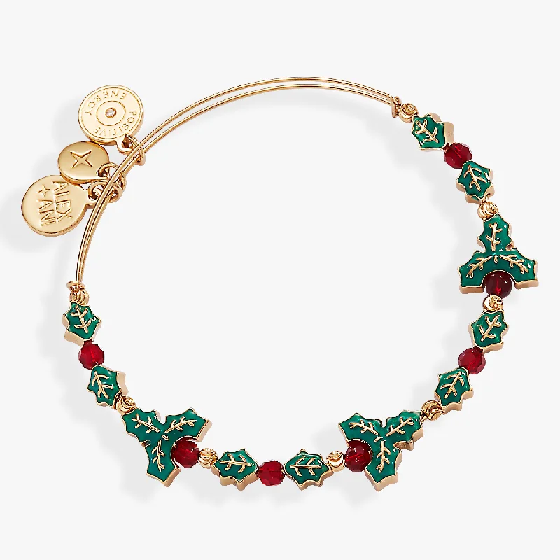 Holiday Holly Beaded Bangle