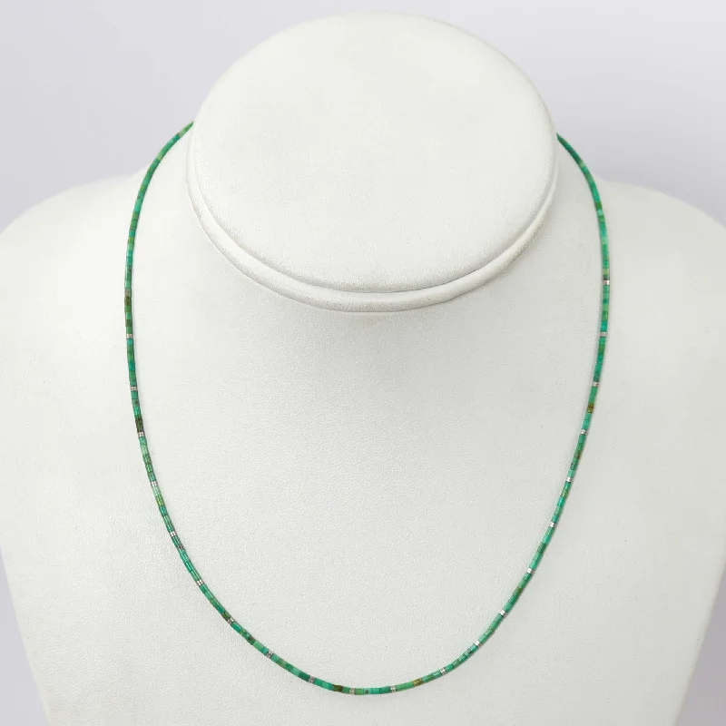 Kingman Turquoise Heishi Necklace