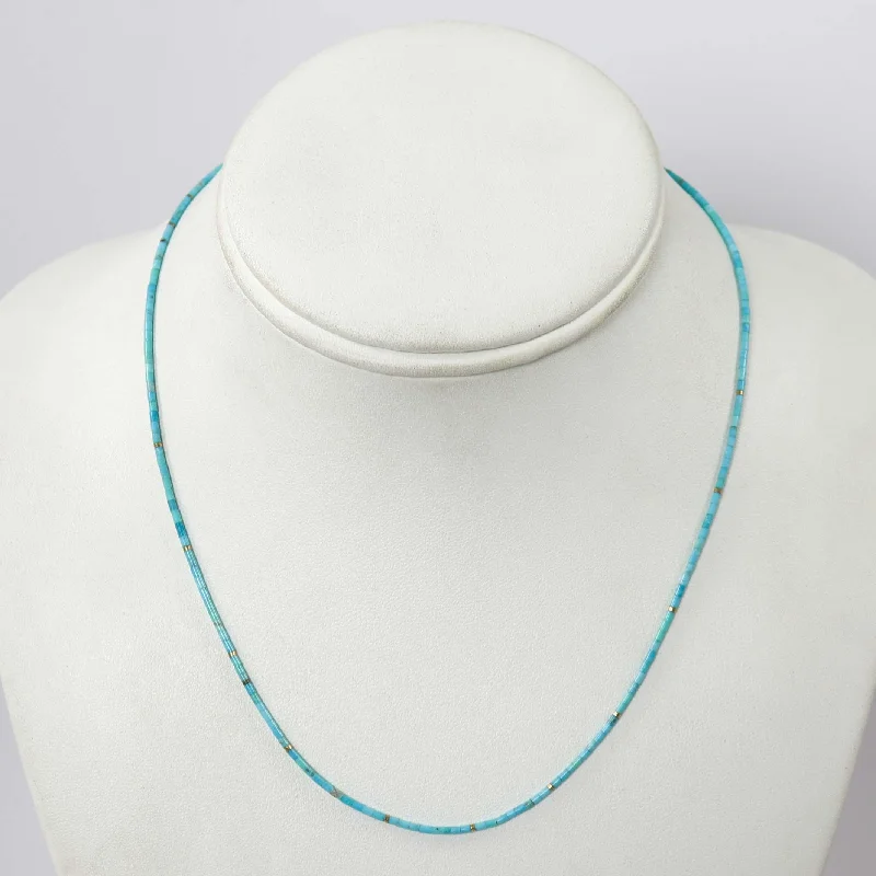 Kingman Turquoise Heishi Necklace