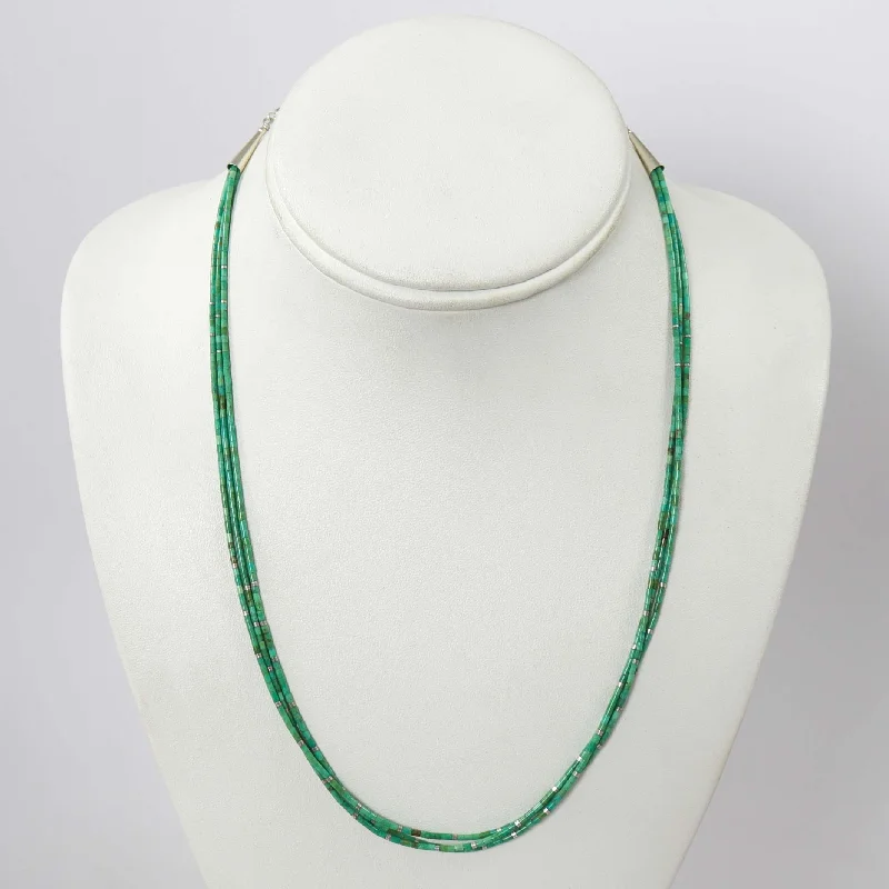 Kingman Turquoise Heishi Necklace