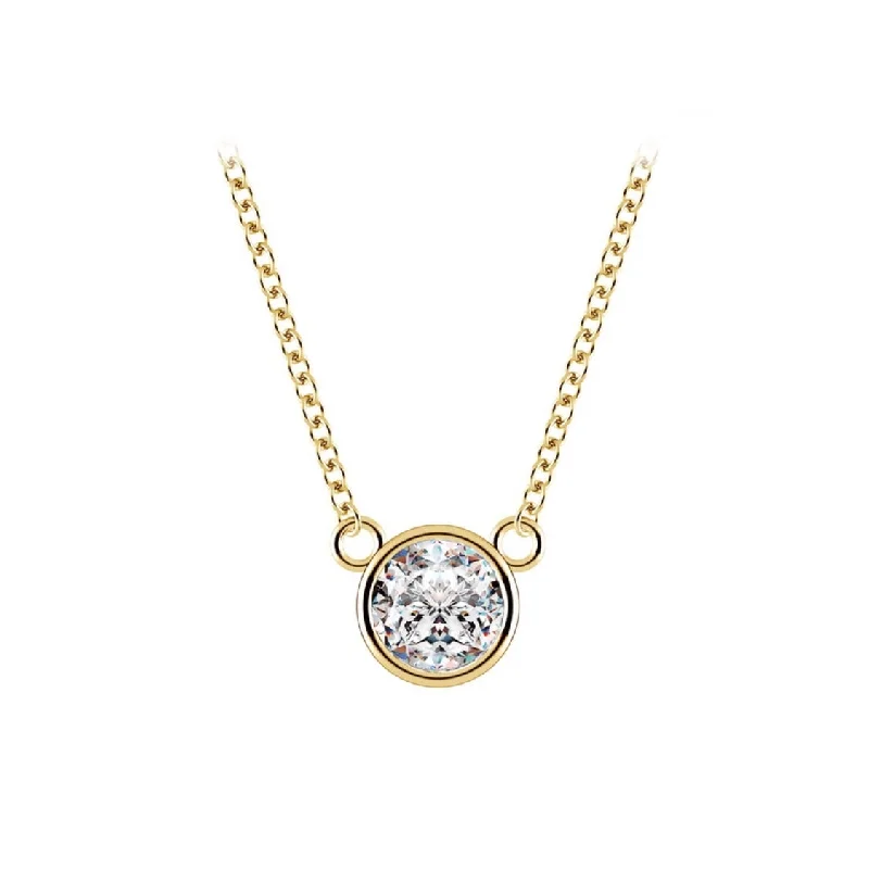 Lab Grown 0.69 Ct. Yellow Gold Diamond Solitaire Pendant