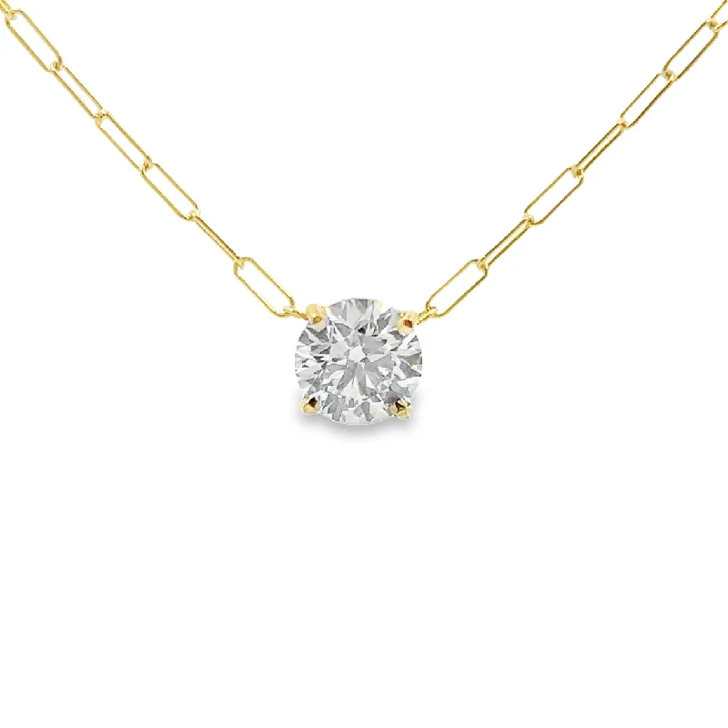 Lab Grown 1.41 Ct. Yellow Gold Diamond Solitaire Pendant