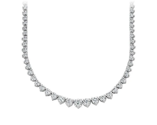 Lab Grown 16.00 Cttw. Graduated Diamond Riviera Necklace