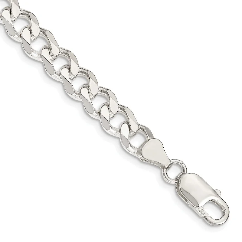 Sterling Silver 9-inch 7.5MM Curb Bracelet