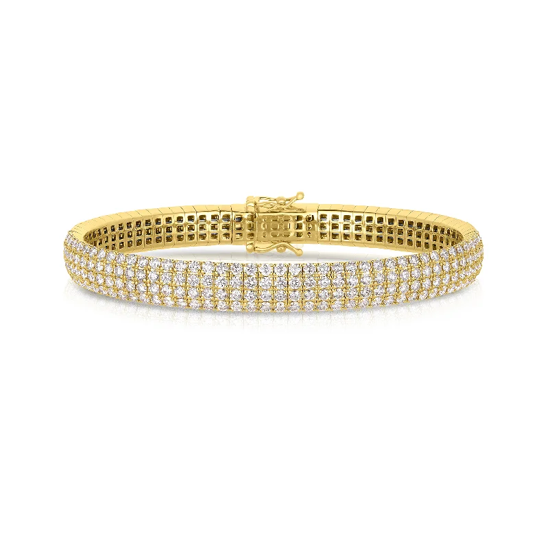 Sabel Collection Yellow Gold 4 Row Diamond Bangle