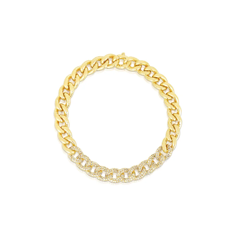 Sabel Collection Yellow Gold Diamond Link Bracelet